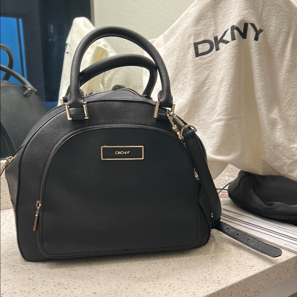 DKNY  Classic Dome Satchel with  Crossbody strap.